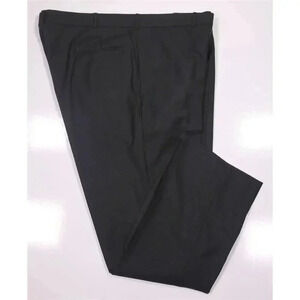 Edgar Pomeroy Bespoke Handmade Charcoal Gray Flat Front Wool Dress Pants 42x28